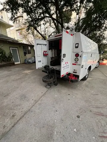 Magnet Plumbing service vehicle on-site for Slab Leak Repair in Boca Raton Square